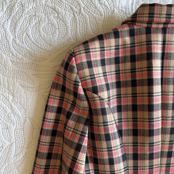 Michael Kors Collection - Plaid Wool Blazer - Rosewood - Picture 15 of 16